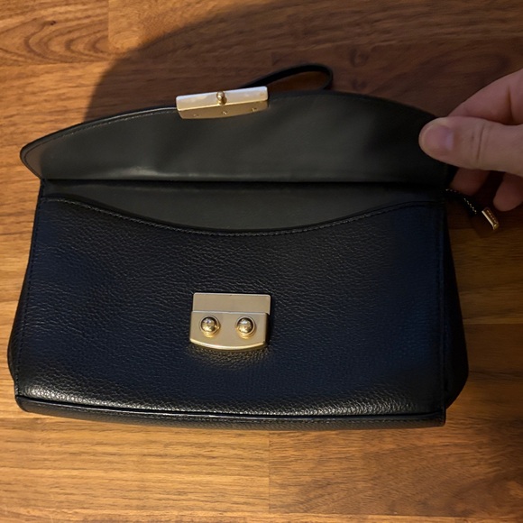 Coach Black Leather Crocodile Print Wristlet Clutch - Picture 2 of 7